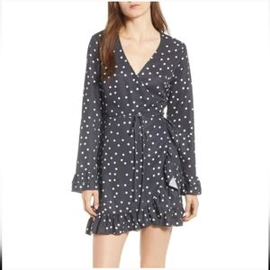 DL 1961 Ainsley Polka Dot Denim Wrap Dress
